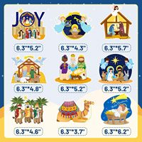 9 Centros de Mesa de Panal de Abeja con Diseño de Natividad, Decoraciones Religiosas para Fiestas de Navidad, Centros de Mesa de Natividad de Jesús para Cumpleaños