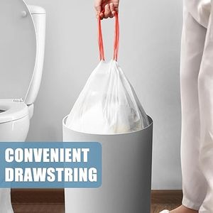 ถุงขยะขนาดเล็ก Huamaohengchun 4 แกลลอน ถุงขยะแบบไม่ขาดง่ายพร้อมเชือกรูด ไม่มีกลิ่น ถุงขยะสีขาวสำหรับห้องน้ำ จำนวน 60 ใบ - Product Image 2