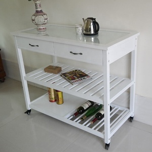 <span class=keywords><strong>Blanc</strong></span> <span class=keywords><strong>Buffet</strong></span> Console Rangement Armoire Serveur En <span class=keywords><strong>Bois</strong></span> Portes En Verre Curio Vin À Manger - Product Image 2