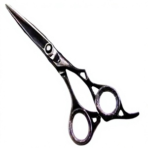 Tijeras de Peluquería ASAP Ultraligeras de 6 Pulgadas, Acero Inoxidable, Recubrimiento en Polvo Negro Mate, Hojas con Borde Convexo, Estilo Flecha - Product Image 1