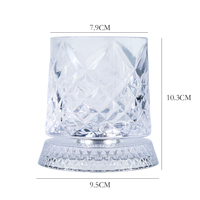 Verre à whisky rotatif à motif diamant 360 °   Verre à liqueur rotatif, verre créatif de luxe pour hôtel, restaurant, bar