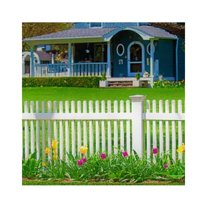 1.2 * 2.4 M Pvc Picket Fence Privacy Designs Cheap Fence Pvc Garden Plastic Vinyl Panel Fencing