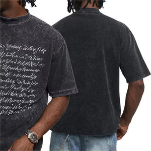 Camiseta Holgada Personalizada para Hombre con Diseño de Impresión DTG para Verano, Camisetas de Manga Corta con Lavado Ácido - Product Image 3