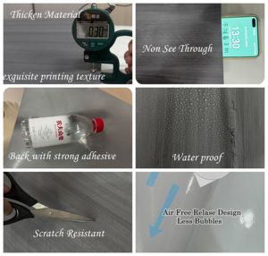 Rouleau de papier peint moderne en vinyle imitation <span class=keywords><strong>bois</strong></span>, auto-adhésif, imperméable, résistant à l'humidité et à la moisissure, film <span class=keywords><strong>bois</strong></span> pour meubles et tables - Product Image 6