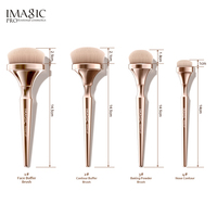 IMAGIC professionnel végétalien 9 pièces ensemble de pinceaux de mélange sans cruauté tête de brosse à dents conception fibre de Nylon pour le maquillage du visage