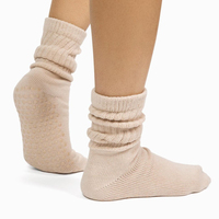 Chaussettes antidérapantes personnalisées avec logo pour femmes, filles et enfants – Chaussettes longues et souples, style slouchy, pour Pilates et Yoga – Vente en gros
