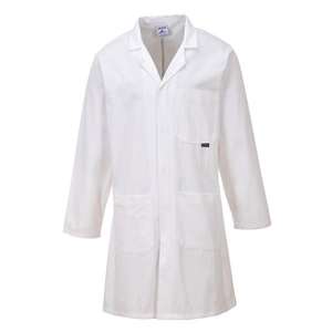 PORTWEST - C851WHRXXL Abrigo de algodón blanco estándar-EAN 5036108101412 WORK SHIRTS - Product Image 1