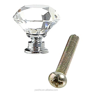 مقابض خزائن زجاجية كريستالية على شكل الماس، 10 قطع، 30 ملم، تصميم إبداعي وراقي - Product Image 3