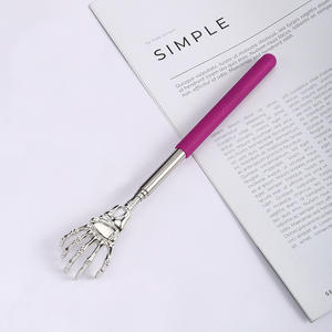 Grattoir arrière télescopique en acier inoxydable Factory-Source pour les personnes âgées gauchères Style lame droite poignée en plastique outil de beauté - Product Image 5