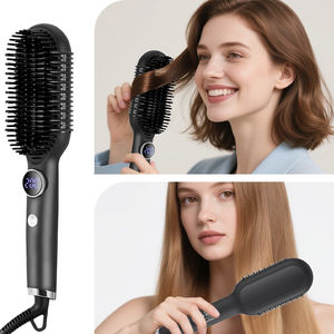 <span class=keywords><strong>Brosse</strong></span> <span class=keywords><strong>lissante</strong></span> électrique à ions négatifs, température réglable avec écran LCD, lisseur de cheveux portable pour un usage domestique - Product Image 2
