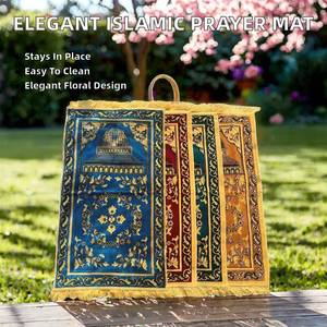 Alfombra de Oración Musulmana Royal Sejadah Janamaz - Elegante Alfombra Floral con Aspecto de Lana, Lavable, Apta para Uso en el Hogar y Camping - Product Image 2