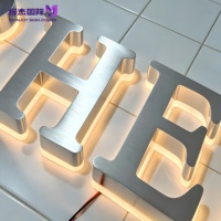 Lettres lumineuses 3D personnalisées en acier inoxydable de qualité supérieure, enseigne rétroéclairée par LED, logo mural pour entreprise, décoration commerciale