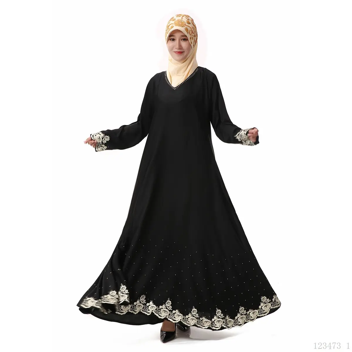 Новый дизайн 2022, китайский оптовый продавец, длинное платье в мусульманском стиле, женская одежда в мусульманском стиле, бисерная абайя из Дубая