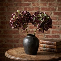 Bunga Hydrangea Artificial Berkualitas Tinggi, Sentuhan Realistis, 48cm, Ungu Hijau, Bunga Artificial Lateks untuk Dekorasi Rumah dan Pernikahan