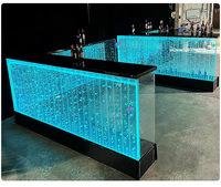 Comptoir de bar moderne en acrylique en forme de L avec éclairage LED RGB multifonctionnel pour hôtel, salon et usage commercial