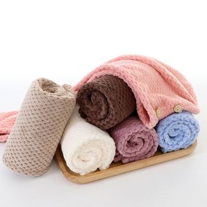 Toalla de Pelo de Felpa Coral Gruesa para Mujer, Super Absorbente, de Secado Rápido, Gorro de Ducha Térmico para Adultos, Venta al Por Mayor - Product Image 1