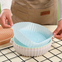 Accessoires de four Panier à friteuse Airfryer réutilisable Tapis de friteuse résistant à la chaleur Doublures de friteuse à air en silicone Logo personnalisé personnalisé rond