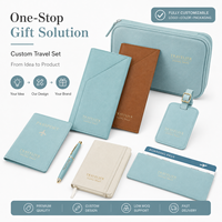 Porte-documents de voyage en cuir PU avec logo personnalisé, porte-passeport personnalisé pour les voyages internationaux, cadeau promotionnel d'entreprise en gros