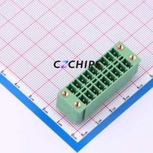 DB2EVHBM-3.81-2*9P-GN Plug-in Terminal <b>Block</b> Through hole,P=3.81mm Board-to-Board / Socket - Closed <b>Screw</b> Fixing 2x9P 3.81mm - Product Image 1