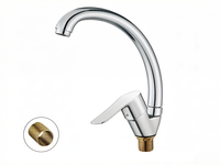 Robinet de cuisine moderne monotrou en alliage de zinc avec cartouche céramique, idéal pour les cuisines d'hôtels et d'appartements