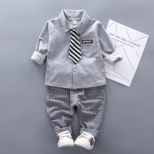 Vendita calda Set in due pezzi <span class=keywords><strong>per</strong></span> bambini 1-4 anni moda primavera abbigliamento bambino bambino bel camicia vestito da uomo vestito da bambino - Product Image 2