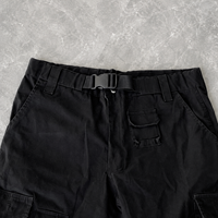 Celana Cargo Jogger Pria Bahan Katun Twill Ukuran Besar dengan Logo Kustom, Saku Resleting, dan Kancing Depan