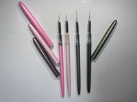 Offre Spéciale personnalisé cheveux Ultra-fins synthétiques/Kolinsky brosses à ongles doublure Extra mince Nail Art PVC poignée boîte emballage