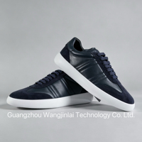 Sneakers décontractées pour hommes de créateurs italiens, élégantes, plates, de luxe, en cuir et daim cousus à la main, pour les voyages et la marche en plein air