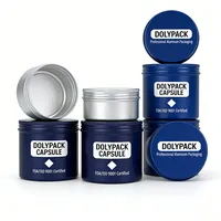 Pot en aluminium argenté personnalisé de 180 ml, 450 ml, 750 ml avec couvercle pour le stockage de médicaments et de pilules