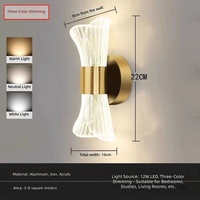 Lampe murale LED en acrylique, style nordique, pour chambre à coucher, chevet, salon, éclairage intérieur