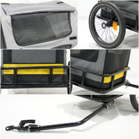 Remolque para Bicicleta para Perros y Gatos Pequeños con Ruedas Neumáticas de 16 Pulgadas, Enganche de Liberación Rápida, Plegable, Portátil, para Ciclismo al Aire Libre