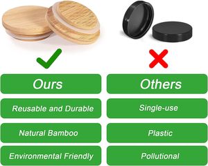 Couvercles en bambou personnalisés pour pots de yaourt avec anneaux en silicone - jetables et écologiques, ouverture facile, fermeture hermétique - Product Image 4