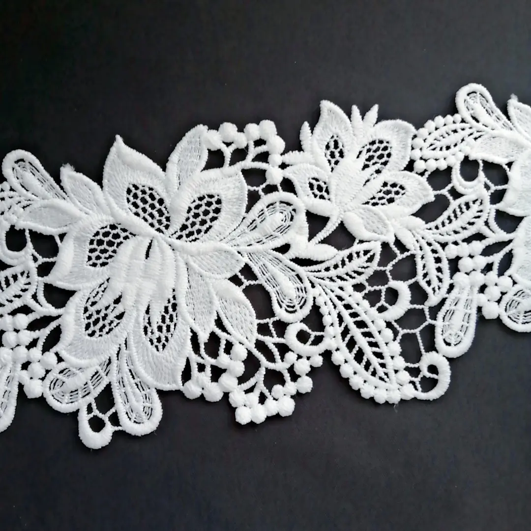 High quality fine milk silk water soluble embroidery lace 9CM DIY clothing accessories polyester/cotton lace