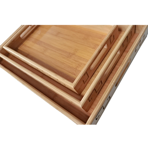 <span class=keywords><strong>Plateau</strong></span> de service en bois avec poignées, plateaux de service décoratifs, plat pour le petit-<span class=keywords><strong>déjeuner</strong></span> au <span class=keywords><strong>lit</strong></span>, le dîner, le rangement, la boîte à lunch - Product Image 2