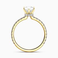 Anillo de Compromiso SGARIT SD984 con Diamante Cultivado en Laboratorio de 1 Quilate, Corte Marquesa, Color Blanco D, Halo de Cinta, Certificado IGI, Oro Sólido de 14K para Mujer