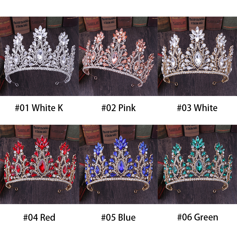 Korean Princess Crown - Baroque Rhinestone Hair Crown