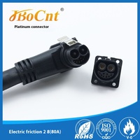 Jbocnt Connecteur Mâle Moto en Cuivre Haute Intensité 80-100A IP67, Bornes de Charge Électriques à Friction 2P 8 Cœurs avec Boucle en Nylon