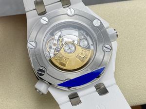 Nuevo buzo de alta calidad mecánico 42mm APS fábrica Cal. 3120 movimiento 15707 reloj impermeable de cerámica blanca - Product Image 5