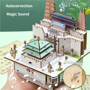 Boîte à musique tendance, créative et culturelle, modèle de bâtiment architectural stéréoscopique 3D de style ancien, kit d'outils de construction, Xi'an, ancienne capitale - Product Image 3