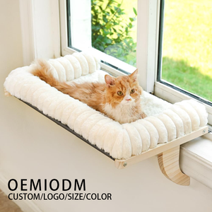 Yüksek kaliteli katı ahşap ve sağlam Metal çerçeve, <span class=keywords><strong>b</strong></span>üyük kedi hamak tarafından desteklenen fermuar tasarı<span class=keywords><strong>m</strong></span>ı ile yumuşak yastıklı kedi pencere yatak - Product Image 1