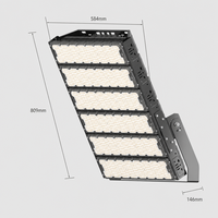 Projecteurs LED sportifs 1200W 1400W en aluminium, IP65, FCC, 100 degrés, 220V, blanc chaud, excellents pour gymnases