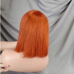 Peluca Bob Recta sin Encaje FH, Cabello Humano Brasileño Hecho a Máquina, Pelucas Bob Cortas de 12 Pulgadas con Cortina - Product Image 3