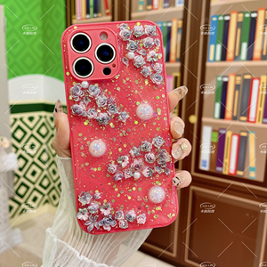2025 Nhà Máy Tùy Chỉnh 3D Hoa Ngọc Trai Long Lanh Kim Cương Bling TPU PC Bảo Vệ Trường Hợp Đối Với iPhone 15 16 Pro Max Phụ Nữ Phụ Nữ Phụ Nữ Điện Thoại Bìa - Product Image 5