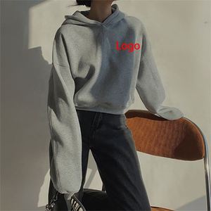 Pull à capuche pour femmes taille haute court sweats à capuche femmes vêtements nouveau Style à manches longues casual sweats à capuche à capuche décontracté hiver - Product Image 2