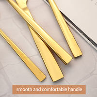 QZQ Tendance : Ensembles de couverts de table en acier inoxydable doré 4 pièces pour cuisine, mariage, voyage, soupe, steak, fourchette, couteau, cuillère - Vente en gros