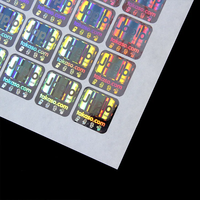 Autocollant adhésif holographique personnalisé en gros, haute sécurité, inviolable, en PET, pour usage cosmétique
