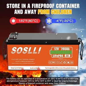 <span class=keywords><strong>Batterie</strong></span> LiFePO4 SOSLLI 24V 100Ah durable, design robuste <span class=keywords><strong>pour</strong></span> camping-car, <span class=keywords><strong>batterie</strong></span> <span class=keywords><strong>auxiliaire</strong></span>, alimentation de secours, ESS - Product Image 5