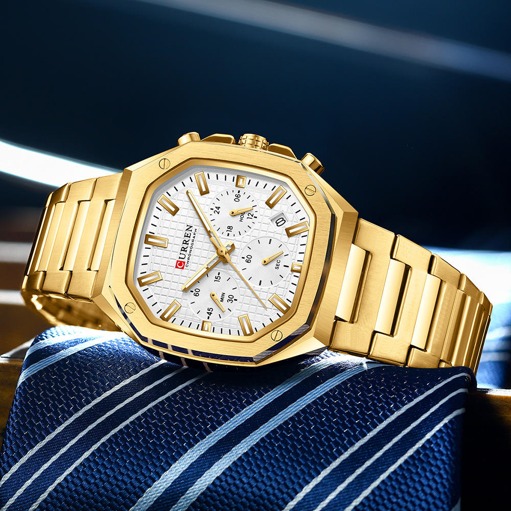 CURREN 8459 Men's Chronograph Watch - Waterproof Sports Watch with Luminous  Feature, 3ATM Water Resistance, Alloy Case