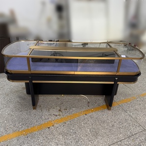 Cao cấp cửa hàng đồ trang sức kim loại thép không gỉ đảo Tủ hồ quang kính trang sức hiển thị tủ trưng bày - Product Image 1