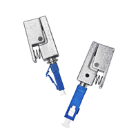 Square LC Bare Fiber Adapter Metal Flange Coupler for Bare Fiber & Patch Cord Connection 5G Telecom Wiring Accessory